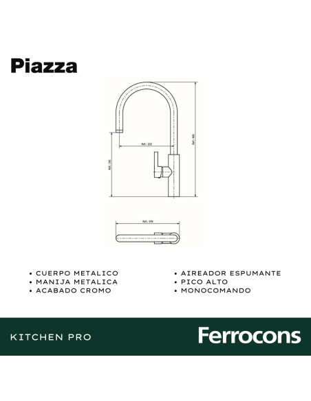 PIAZZA MONOCCOCMESADA PICO ALTO - 10314