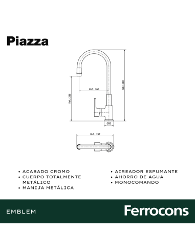 PIAZZA EMBLEM COCMESADA CMANG ROJA 10016RO