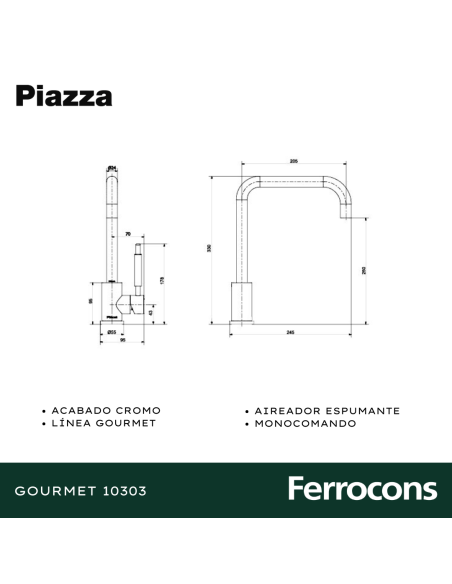 PIAZZA GOURMET 10303 CR COCINA MESADA CR