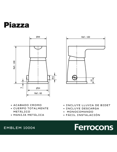 PIAZZA YVON EMBLEM MONOC BIDET CTRANSF CR - 10004