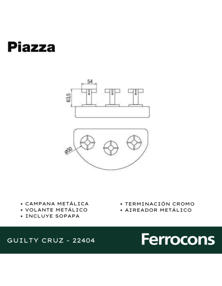 PIAZZA GUILTY CRUZ BIDET CR - 22404
