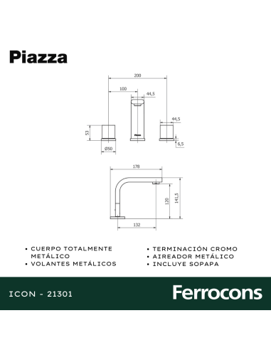 PIAZZA ICON LAVATORIO MESAD COD 21301