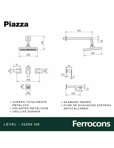 PIAZZA LEVEL BANERA DE EMB CTRANS NEGRO 21206NE