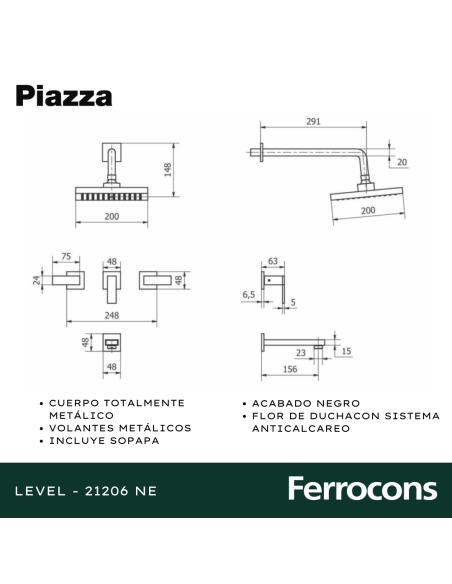 PIAZZA LEVEL BANERA DE EMB CTRANS NEGRO 21206NE