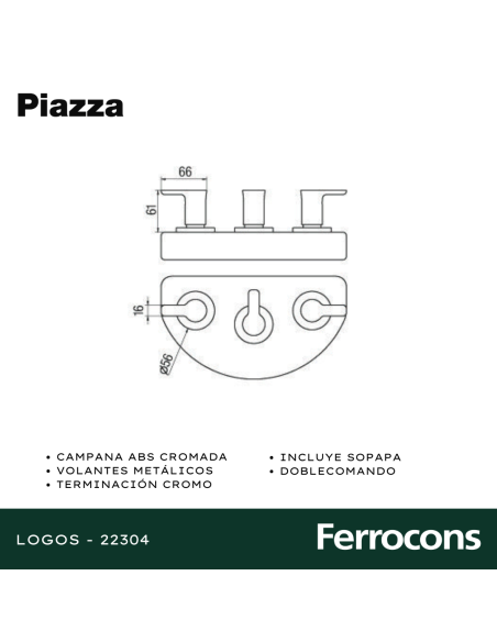 PIAZZA LOGOS BIDET CC CR - 22304