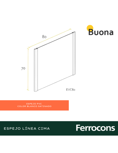 BUONA ESPEJO VC 80X70 PVC BCO SA
