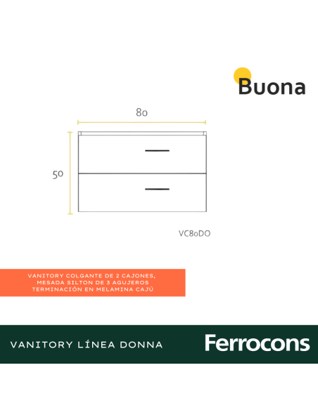 BUONA MUEBLE  COLG 80 DONNA CAJU CMES SIL 1AG