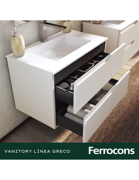 BUONA MUEBLE 100 GRECO 2 CAJ PVC BCO PBACHA AP