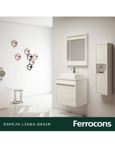 BUONA ESPEJO MARCO 80 BLANCO PVC ARTICO