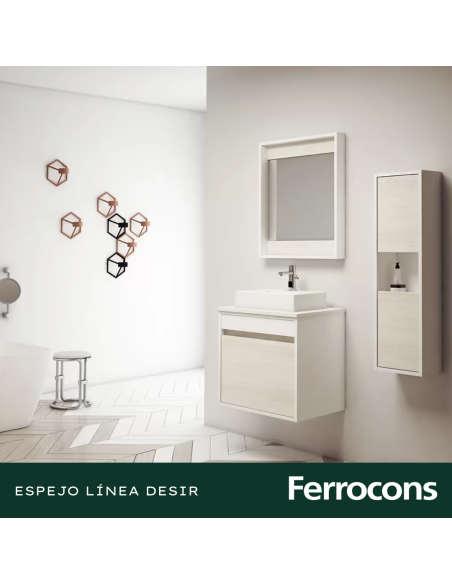 BUONA ESPEJO MARCO 80 BLANCO PVC ARTICO