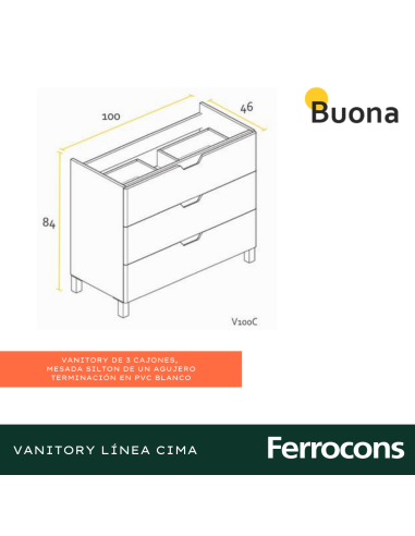 BUONA MUEBLE 100 CIMA PVC BLANCO CMES SILTON 1 AG