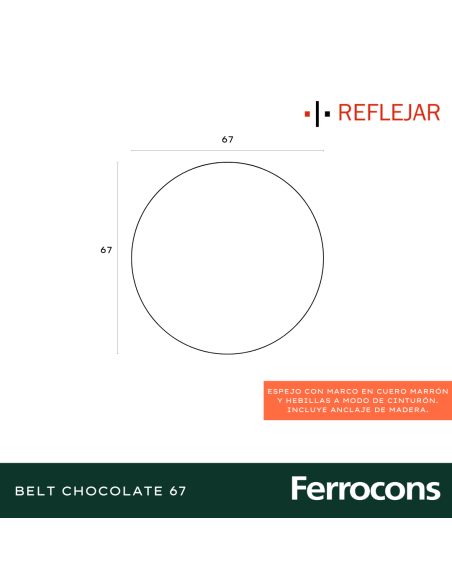 ESPEJO REFLEJAR BELT 67 REDONDO D56 ESP0312