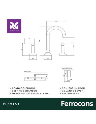 ROCA ELEGANT CC LAVATORIO CR