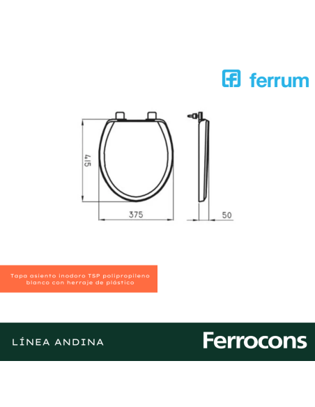 FERRUM ANDINAATUEL ASIENTO TSP B  PLAST HP