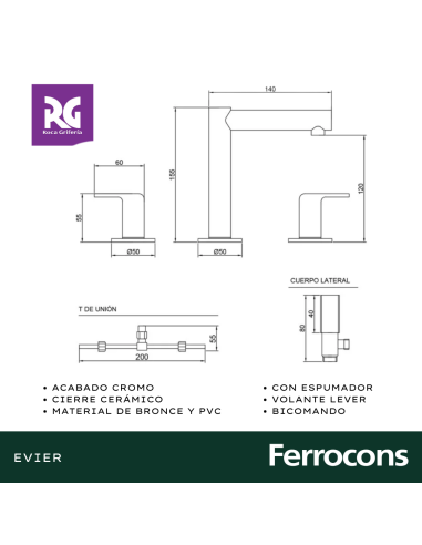 ROCA EVIER LAVATORIO CC CR