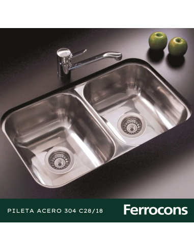 PILETA ACERO 304 C2818  CSOP