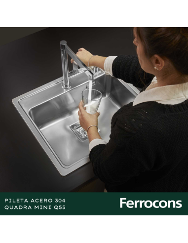 PILETA ACERO 304 QUADRA MINI Q55 CANIT REBAL