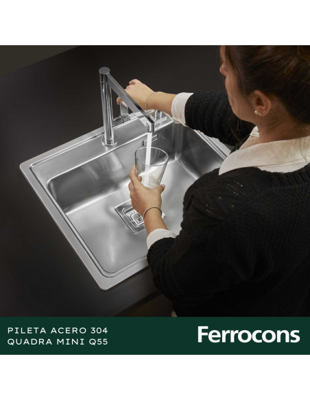 PILETA ACERO 304 QUADRA MINI Q55 CANIT REBAL
