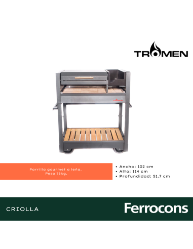 TROMEN PRF - PARRILLA A LEÑA CRIOLLA 102X51