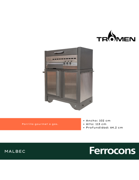 TROMEN PRF - PARRILLA MALBEC A GAS 113X62