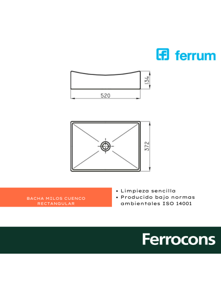 FERRUM BACHA MILOS LK143 B CUENCO 520X370X135