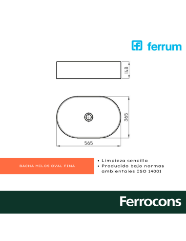 FERRUM BACHA MILOS LK385 B OVAL 560X370