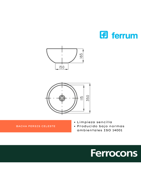 FERRUM BACHA PERSIS LWPF CE CELESTE D355X164