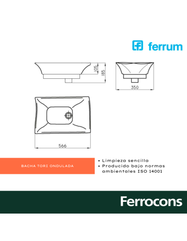 FERRUM BACHA TORI L246K B ONDULADA 510X350