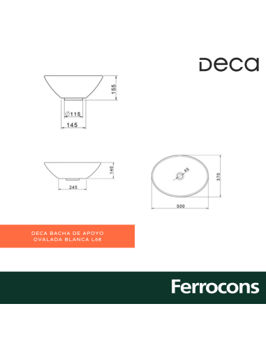 BACHA  DECA L6817 B OVAL  500X370X155