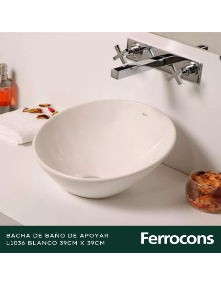 BACHA DECA L103617  OVAL BLANCA390X390X225