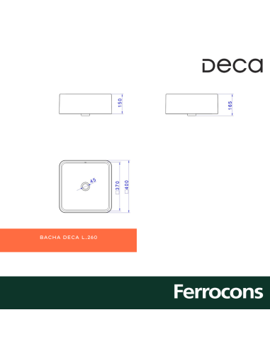 BACHA DECA L26017 B 400X400X165