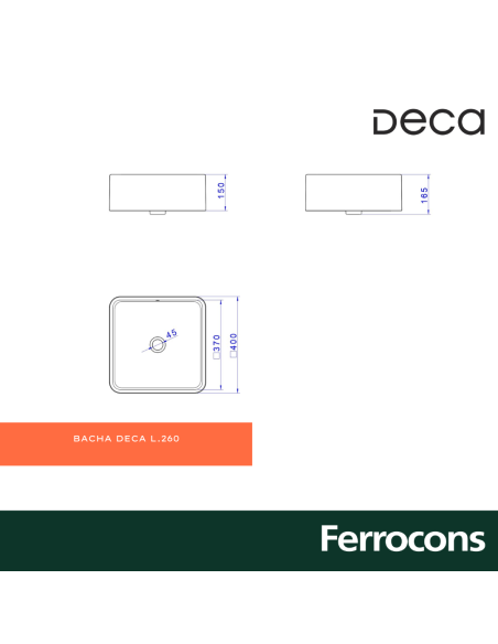 BACHA DECA L26017 B 400X400X165