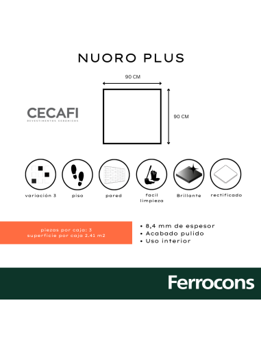 CECAFI NUORO PLUS 90X90 HD RECT