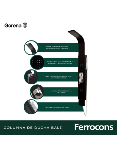 PANEL BALI ACINOX NEGRO 2 SISTJET  150X20X7 CDUCH