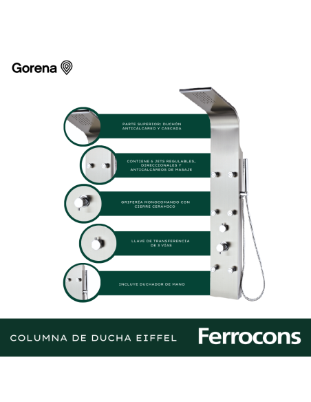 PANEL EIFFEL AC INOX MAT 6J 135X20X7 CDUCHON  DCH MAN