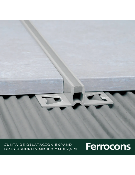 ATRIM 0845 JUNTA DILATEXP GRIS OSCURO 9MMX250M PVC