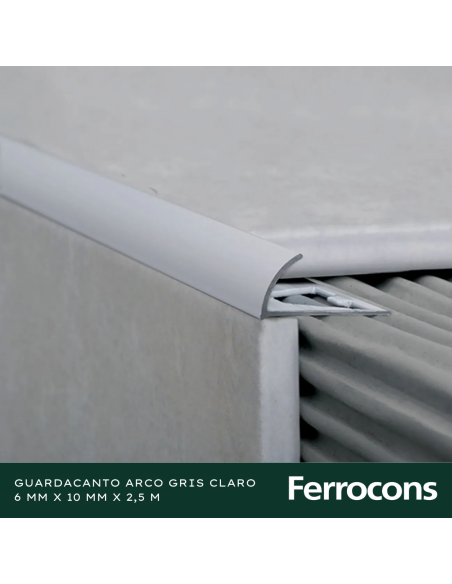 ATRIM 1565 GRIS GUARDACANTO ALUMINIO 10MM X 25M