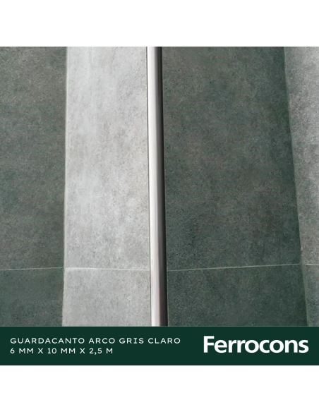 ATRIM 1565 GRIS GUARDACANTO ALUMINIO 10MM X 25M