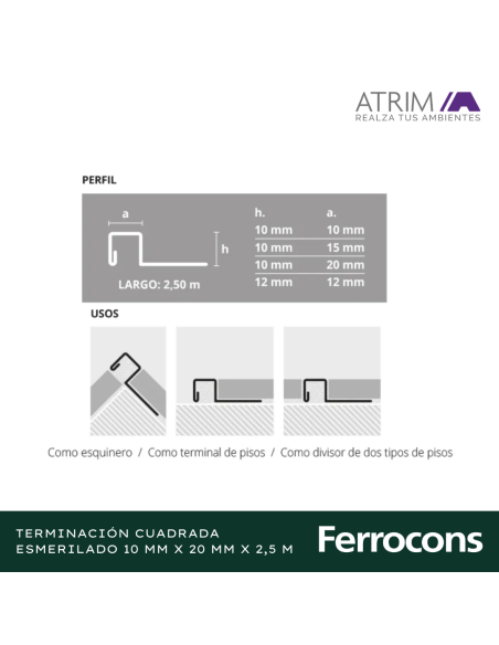 ATRIM 1602X20 ESM TERMCUADRADA 10X20MMX250M ESM