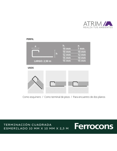 ATRIM 1810 ESM TERMCUADRADA 10MMX250M ACINOX
