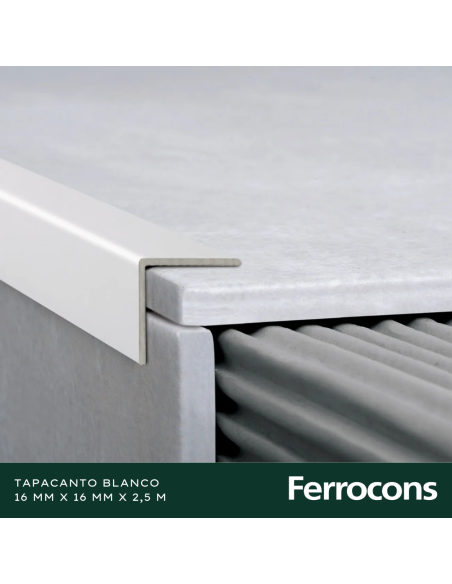 ATRIM 1903 TAPACANTO ALUMINIO BLANCO 16X16X250