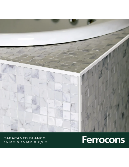 ATRIM 1903 TAPACANTO ALUMINIO BLANCO 16X16X250