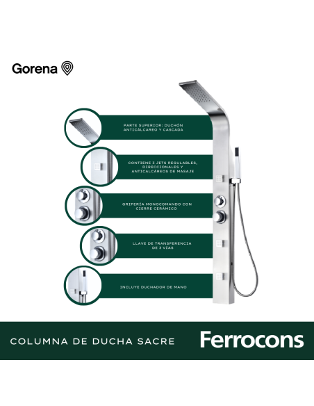 PANEL SACRE AC INOX MATE  3J 130X12X7 CDUCH