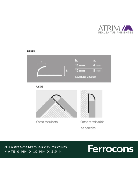 ATRIM 1383 GUARDACANTO ARCO ALCRMATE 10X250