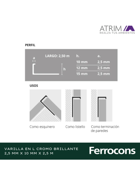 ATRIM 1502 GUARDACANTO L  ALCRBRILL 10X250