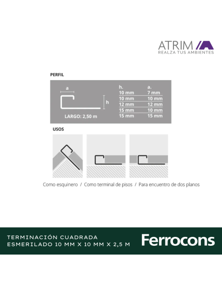 ATRIM 1810 ESM TERMCUADRADA 10MMX250M ACINOX