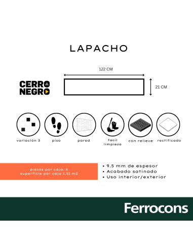 CCN TABLA LAPACHO  21X122 PORC REC