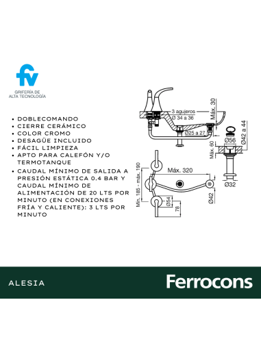 FV 29549L ALESIA LEVER BIDET CR
