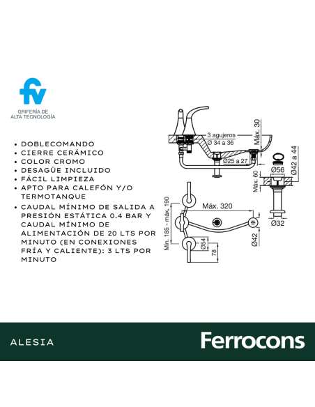 FV 29549L ALESIA LEVER BIDET CR