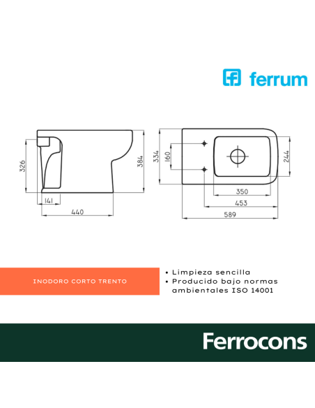FERRUM TRENTO INODORO CORTO BLANCO-IECMJ